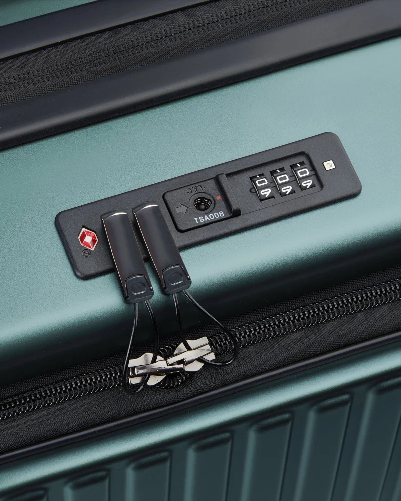 DELSEY Paris  securitime front opening 55 cm 4 double wheeled expandable cabin luggage trolley case - deep green  | Best Price UAE